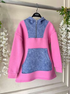  - MULGA KOT GÖRÜNÜM GARNİLİ ÜÇ İPLİK SWEAT A5-2- 5471-47-PEMBE