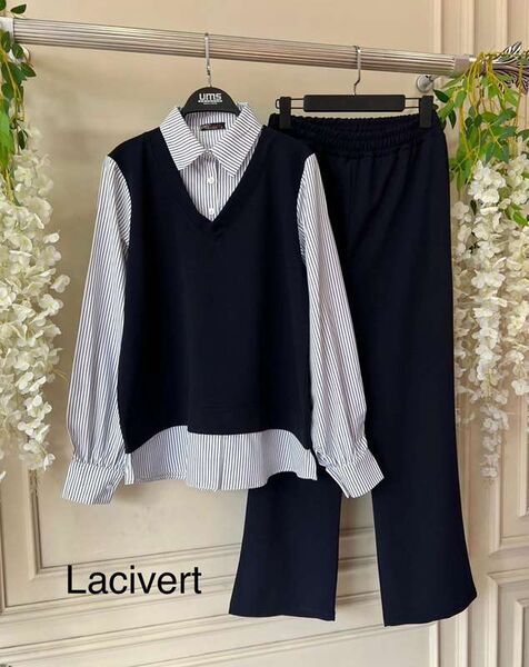 OGYA GÖMLEK GARNİLİ İKİLİ TAKIM A1-3 1575-12-LACİVERT